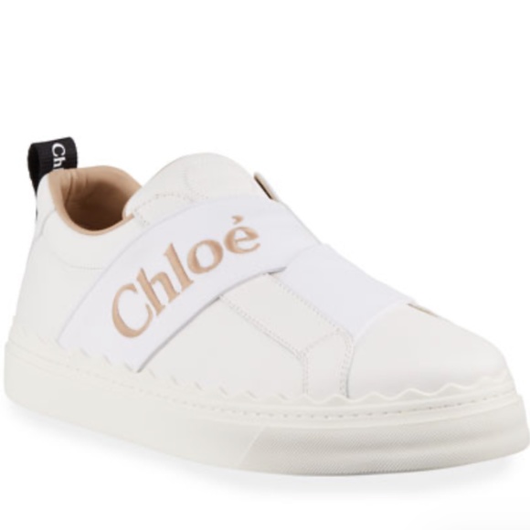 Chloe Shoes - NIB CHLOÉ Lauren Logo Strap Slip On Sneakers 35